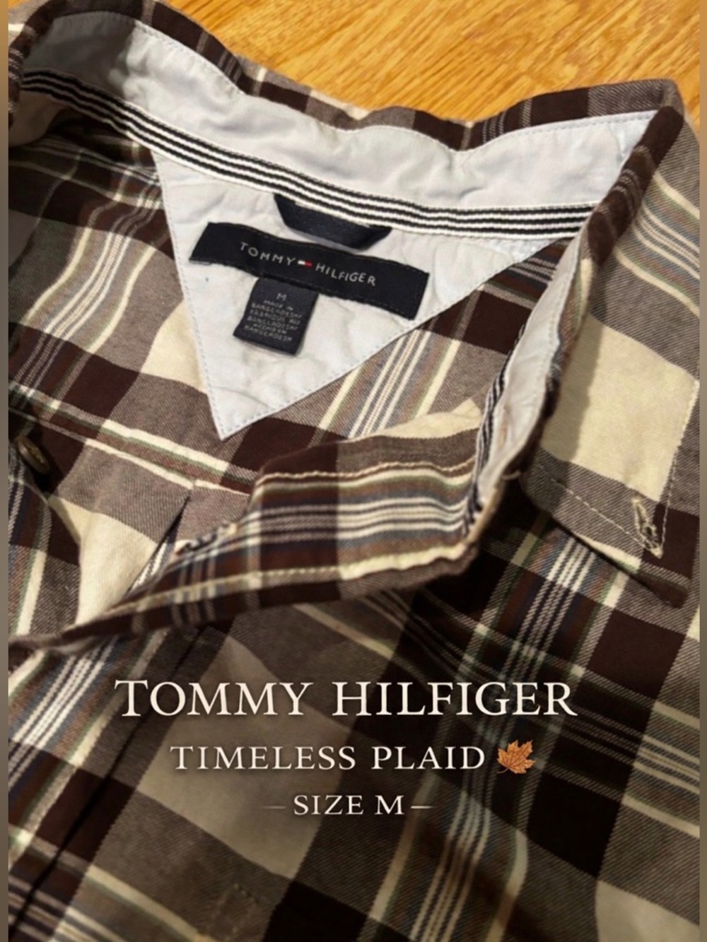 Tommy Hilfiger Black & White Plaid Button-Down Shirt